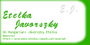 etelka javorszky business card