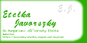 etelka javorszky business card